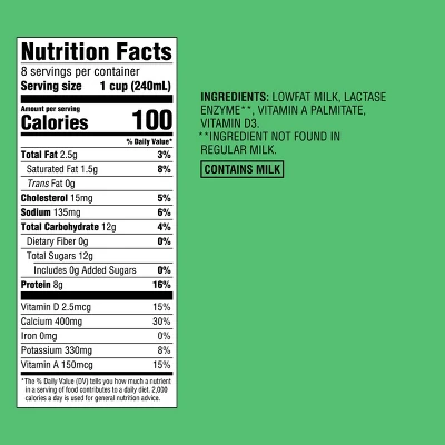 Lactose Free 1% Milk - 0.5gal - Good & Gather™ 5 Lactose Free 1% Milk - 0.5gal - Good & Gather™ - Image 3