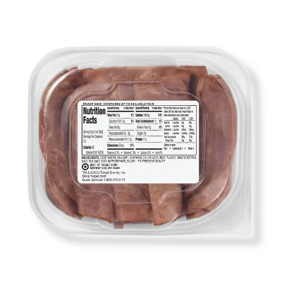 Roast Beef Ultra-Thin Deli Slices - 7oz - Good & Gather™ 3 Roast Beef Ultra-Thin Deli Slices - 7oz - Good & Gather™