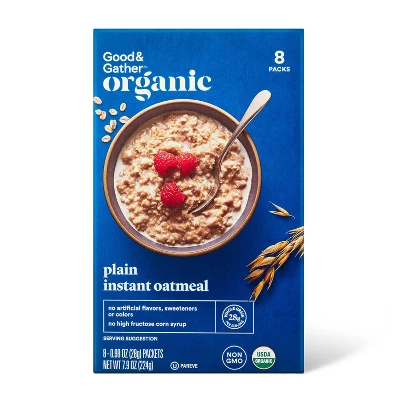 Organic Plain Instant Oatmeal Packet - 7.9oz/8ct - Good & Gather™ 5 Organic Plain Instant Oatmeal Packet - 7.9oz/8ct - Good & Gather™ - Image 3