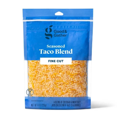 Finely Shredded Taco Blend Cheese - 8oz - Good & Gather™ 5 Finely Shredded Taco Blend Cheese - 8oz - Good & Gather™ - Image 3